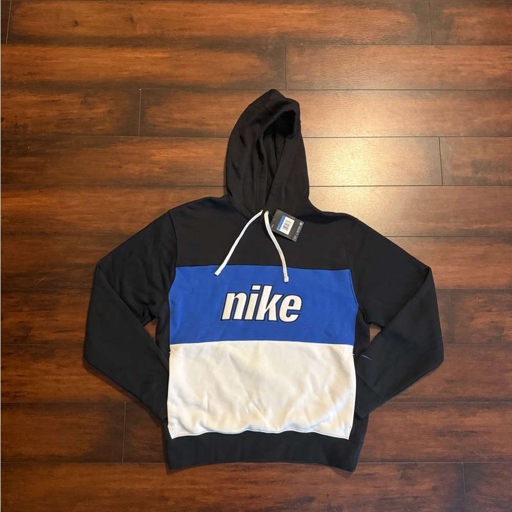 NWT Nike Men's Sportswear Black, Blue, and White Hoodie - Picture 4 of 8